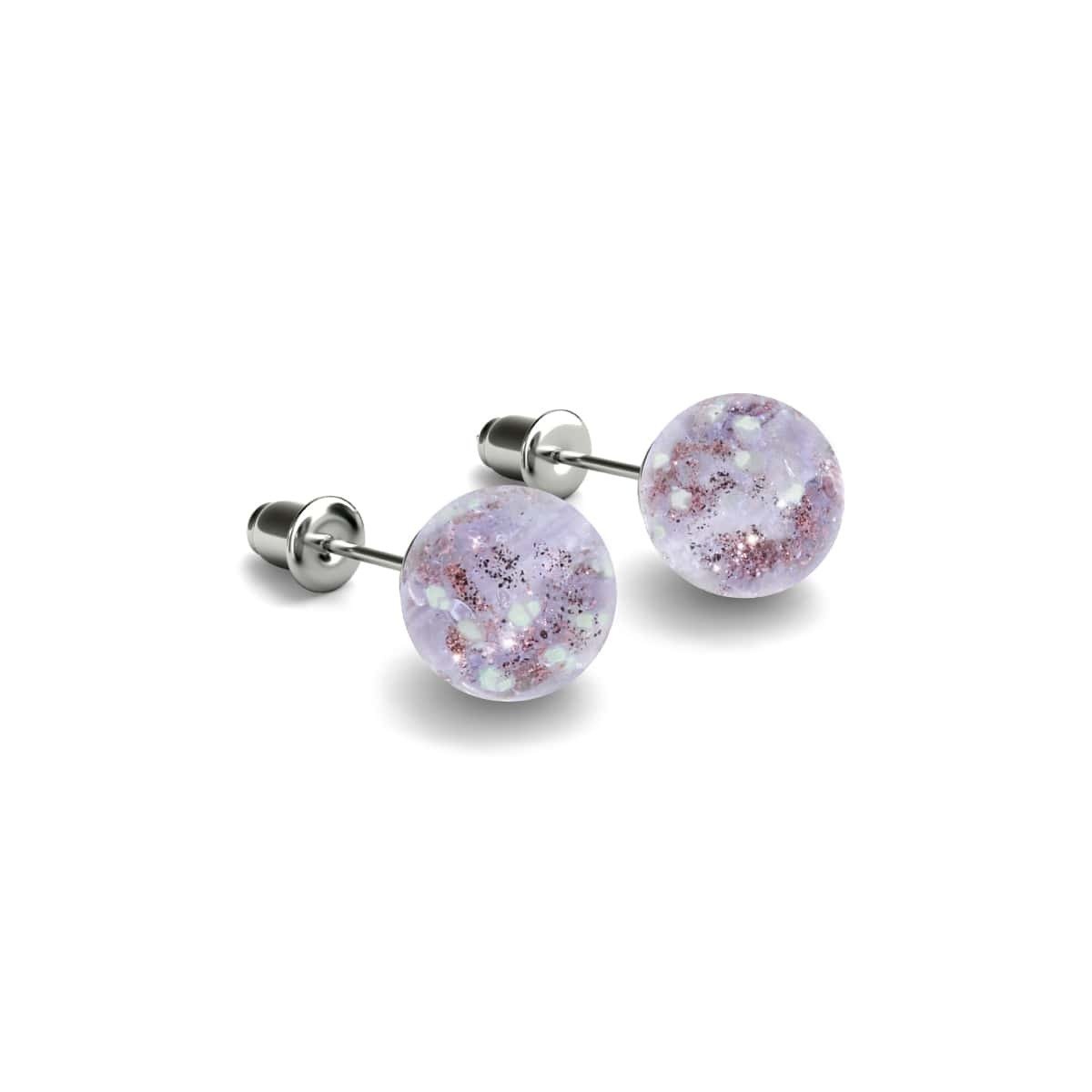 Lilac | .925 Sterling Silver | Firefly Glass Stud Earrings